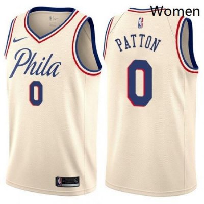 Womens Nike Philadelphia 76ers 0 Justin Patton Swingman Cream NBA Jersey City Edition