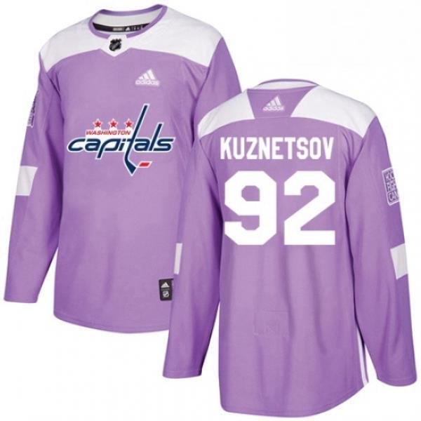 Youth Adidas Washington Capitals 92 Evgeny Kuznetsov Authentic Purple Fights Cancer Practice NHL Jersey