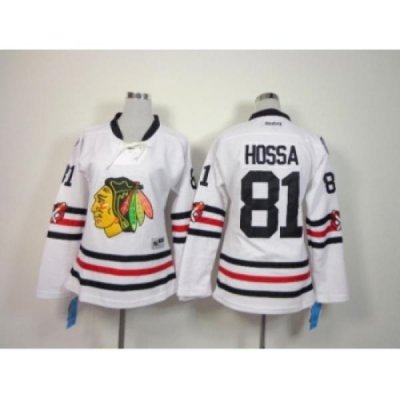 NHL Women chicago blackhawks #81 Marian Hossa white jerseys(2015 new classic)