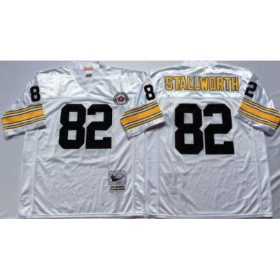 Men Pittsburgh Steelers 82 John Stallworth White M&N Throwback Jersey