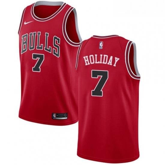 Youth Nike Chicago Bulls 7 Justin Holiday Swingman Red Road NBA Jersey Icon Edition