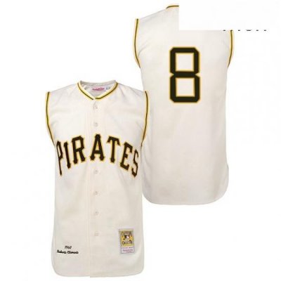 Mens Mitchell and Ness 1960 Pittsburgh Pirates 8 Willie Stargell Authentic Cream Throwback MLB Jersey