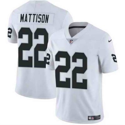 Men Las Vegas Raiders 22 Alexander Mattison White 2024 Vapor Stitched Football Jersey