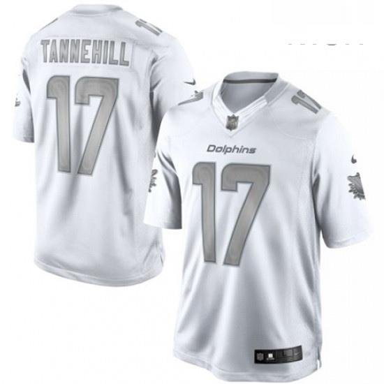 Mens Nike Miami Dolphins 17 Ryan Tannehill Limited White Platinum NFL Jersey