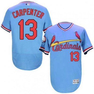 Mens Majestic St Louis Cardinals 13 Matt Carpenter Light Blue FlexBase Authentic Collection MLB JerseyCooperst