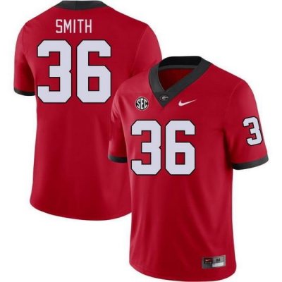 Men #36 Colby Smith Georgia Bulldogs College Football Jerseys Stitched-Red