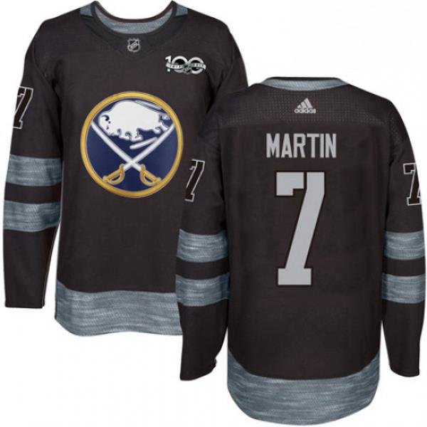 Mens Adidas Buffalo Sabres 7 Rick Martin Authentic Black 1917 2017 100th Anniversary NHL Jersey