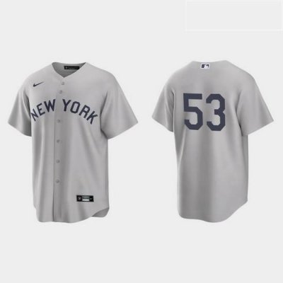 Men NeW York Yankees 53 Zack Britton Men Nike Gray 2021 Field of Dreams Game MLB Jersey