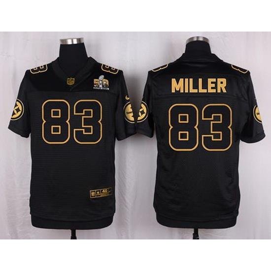 Nike Steelers #83 Heath Miller Black Mens Stitched NFL Elite Pro Line Gold Collection Jersey