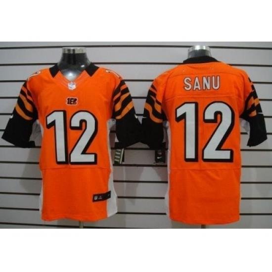 Nike Cincinnati Bengals 12 Mohamed Sanu Orange Elite NFL Jersey