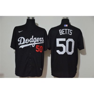 Dodgers 50 Mookie Betts Black 2020 Nike Cool Base Jersey