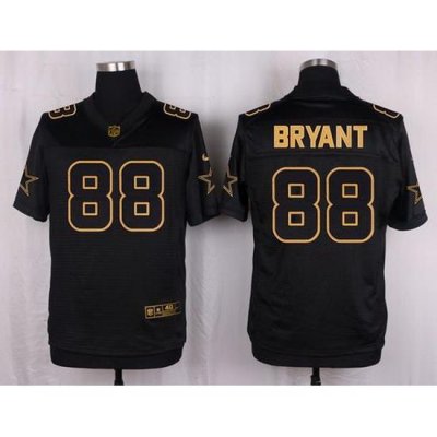 Nike Cowboys #88 Dez Bryant Black Mens Stitched NFL Elite Pro Line Gold Collection Jersey