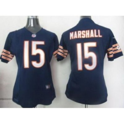 Women Nike Chicago Bears 15 Marshall Blue Nike NFL Game Jerseys