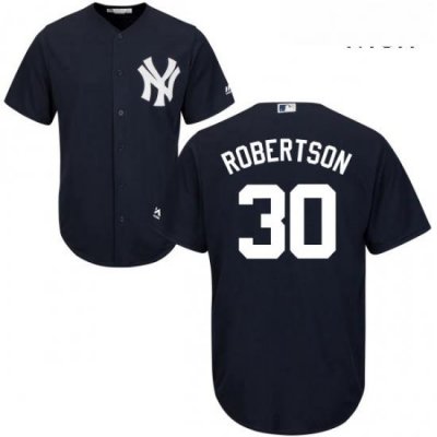 Mens Majestic New York Yankees 30 David Robertson Replica Navy Blue Alternate MLB Jersey