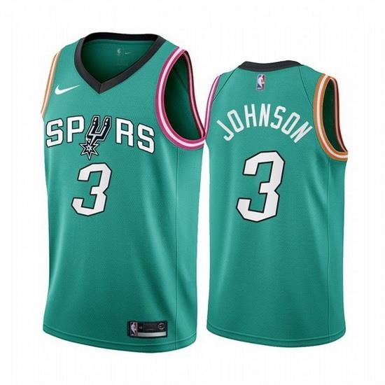 Men San Antonio Spurs 3 Keldon Johnson 2022 23 Teal City Edition Stitched Jersey