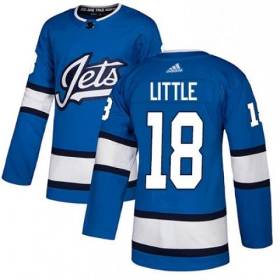 Youth Adidas Winnipeg Jets 18 Bryan Little Authentic Blue Alternate NHL Jersey