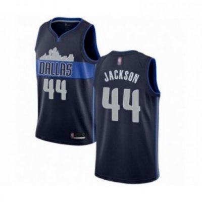 Mens Dallas Mavericks 44 Justin Jackson Authentic Navy Blue Basketball Jersey Statement Edition