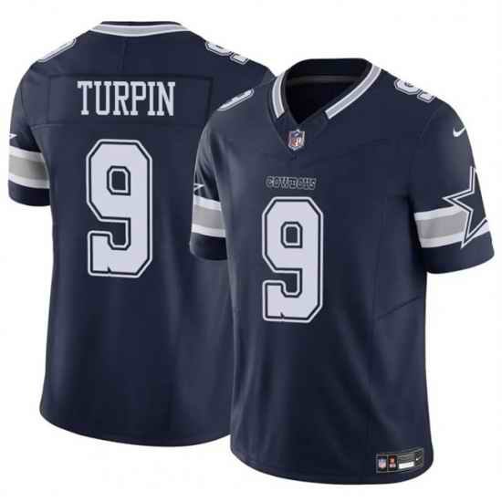 Men Dallas Cowboys 9 KaVontae Turpin Navy 2023 F U S E Vapor Untouchable Limited Stitched Football Jersey