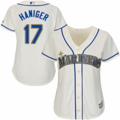 Womens Majestic Seattle Mariners 17 Mitch Haniger Replica Cream Alternate Cool Base MLB Jersey