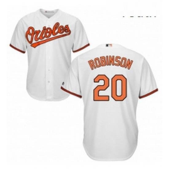 Youth Majestic Baltimore Orioles 20 Frank Robinson Replica White Home Cool Base MLB Jersey