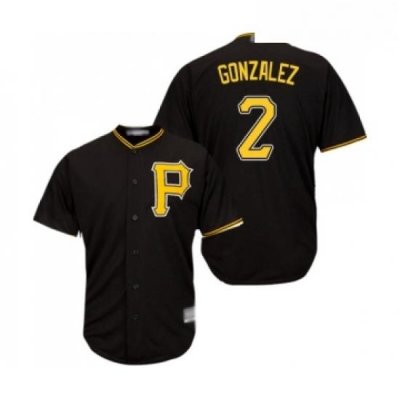 Youth Pittsburgh Pirates 2 Erik Gonzalez Replica Black Alternate Cool Base Baseball Jersey