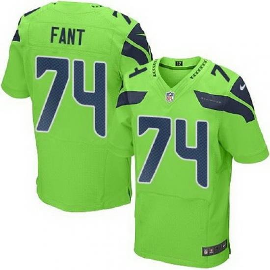 Nike Seahawks #74 George Fant Green Mens Stitched NFL Elite Rush Jersey