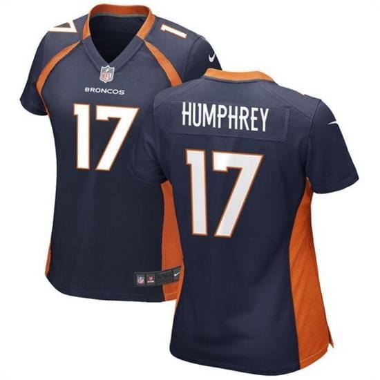 Women Denver Broncos 17 Lil 27Jordan Humphrey Navy Stitched Jersey  Run Small