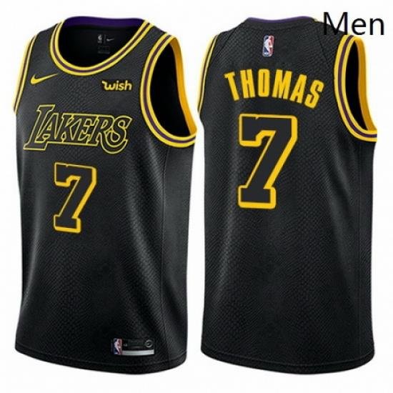 Mens Nike Los Angeles Lakers 7 Isaiah Thomas Swingman Black City Edition NBA Jersey