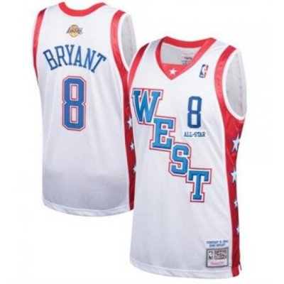 Men Lakers 8 Kobe Bryant White Throwback All Star Jersey