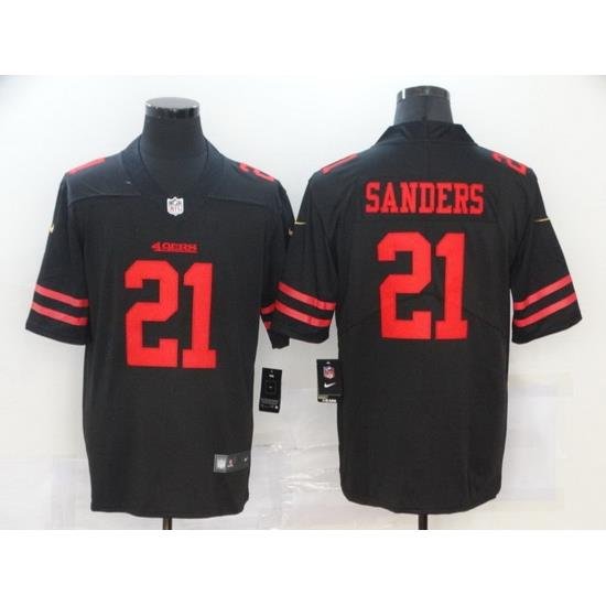 Nike 49ers 21 Deion Sanders Black Vapor Untouchable Limited Jersey