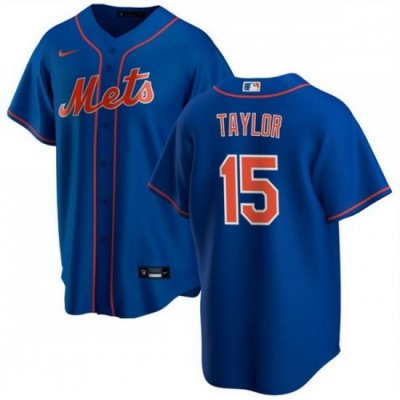 Men NeW York Mets 15 Tyrone Taylor Blue Cool Base Stitched Baseball Jersey