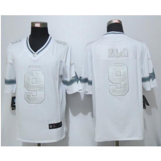 Nike Dallas Cowboys #9 Tony Romo Platinum White Limited Jerseys