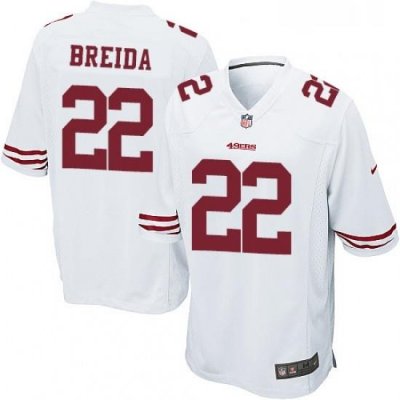 Mens Nike San Francisco 49ers 22 Matt Breida Game White NFL Jersey