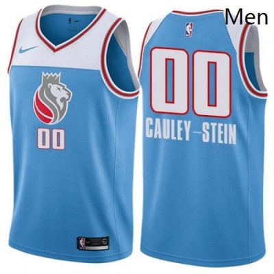 Mens Nike Sacramento Kings 0 Willie Cauley Stein Authentic Blue NBA Jersey City Edition