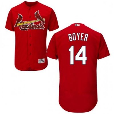 Mens Majestic St Louis Cardinals 14 Ken Boyer Red Alternate Flex Base Authentic Collection MLB Jersey