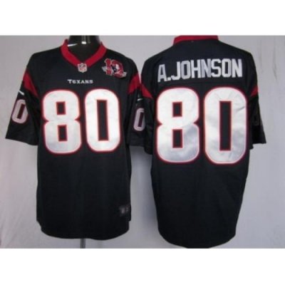 Nike Houston Texans 80 Andre Johnson Blue Game W 10th Patch NFL Jersey