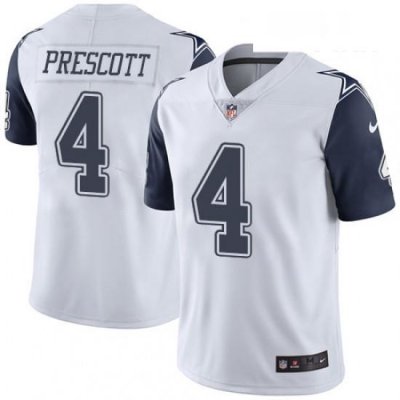 Youth Nike Dallas Cowboys 4 Dak Prescott Limited White Rush Vapor Untouchable NFL Jersey