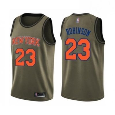 Mens New York Knicks 23 Mitchell Robinson Swingman Green Salute to Service Basketball Jersey