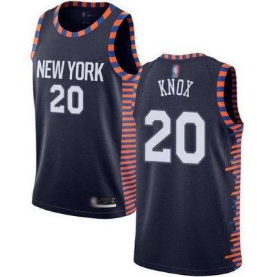 Knicks  20 Kevin Knox Navy Basketball Swingman City Edition 2019 20 Jersey