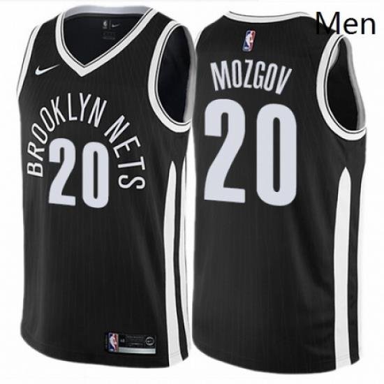 Mens Nike Brooklyn Nets 20 Timofey Mozgov Swingman Black NBA Jersey City Edition