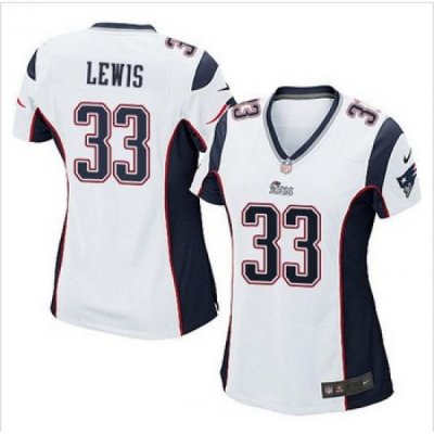 Women New Patriots #33 Dion Lewis White Stitched NFL Elite Jersey