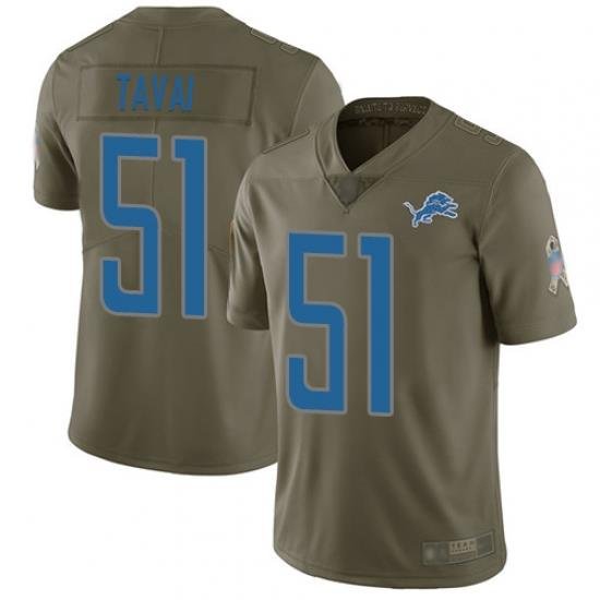 Lions 51 Jahlani Tavai Olive Men Stitched Football Limited 2017 Salute To Service Jersey