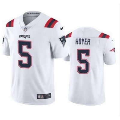 Men New England Patriots 5 Brian Hoyer 2021 White Vapor Untouchable Limited Stitched Jersey