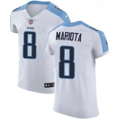 Mens Nike Tennessee Titans 8 Marcus Mariota White Vapor Untouchable Elite Player NFL Jersey