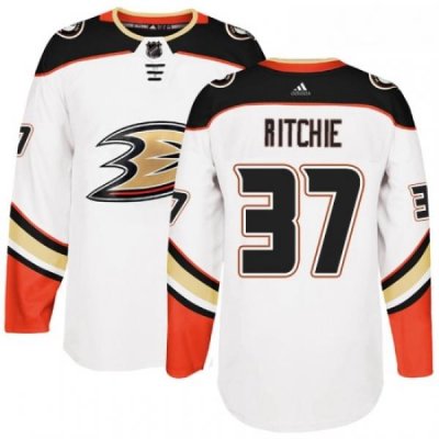 Youth Adidas Anaheim Ducks 37 Nick Ritchie Authentic White Away NHL Jersey