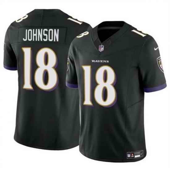 Men Baltimore Ravens 18 Diontae Johnson Black 2023 F U S E Vapor Limited Football Jersey