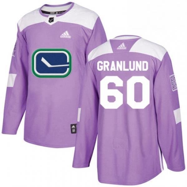 Youth Adidas Vancouver Canucks 60 Markus Granlund Authentic Purple Fights Cancer Practice NHL Jersey