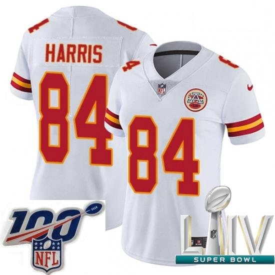 2020 Super Bowl LIV Women Nike Kansas City Chiefs #84 Demetrius Harris White Vapor Untouchable Limited Player NFL Jersey