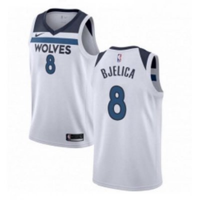 Youth Nike Minnesota Timberwolves 8 Nemanja Bjelica Swingman White NBA Jersey Association Edition