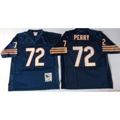 Men Chicago Bears 72 William Perry Navy M&N 1985 Throwback Jersey